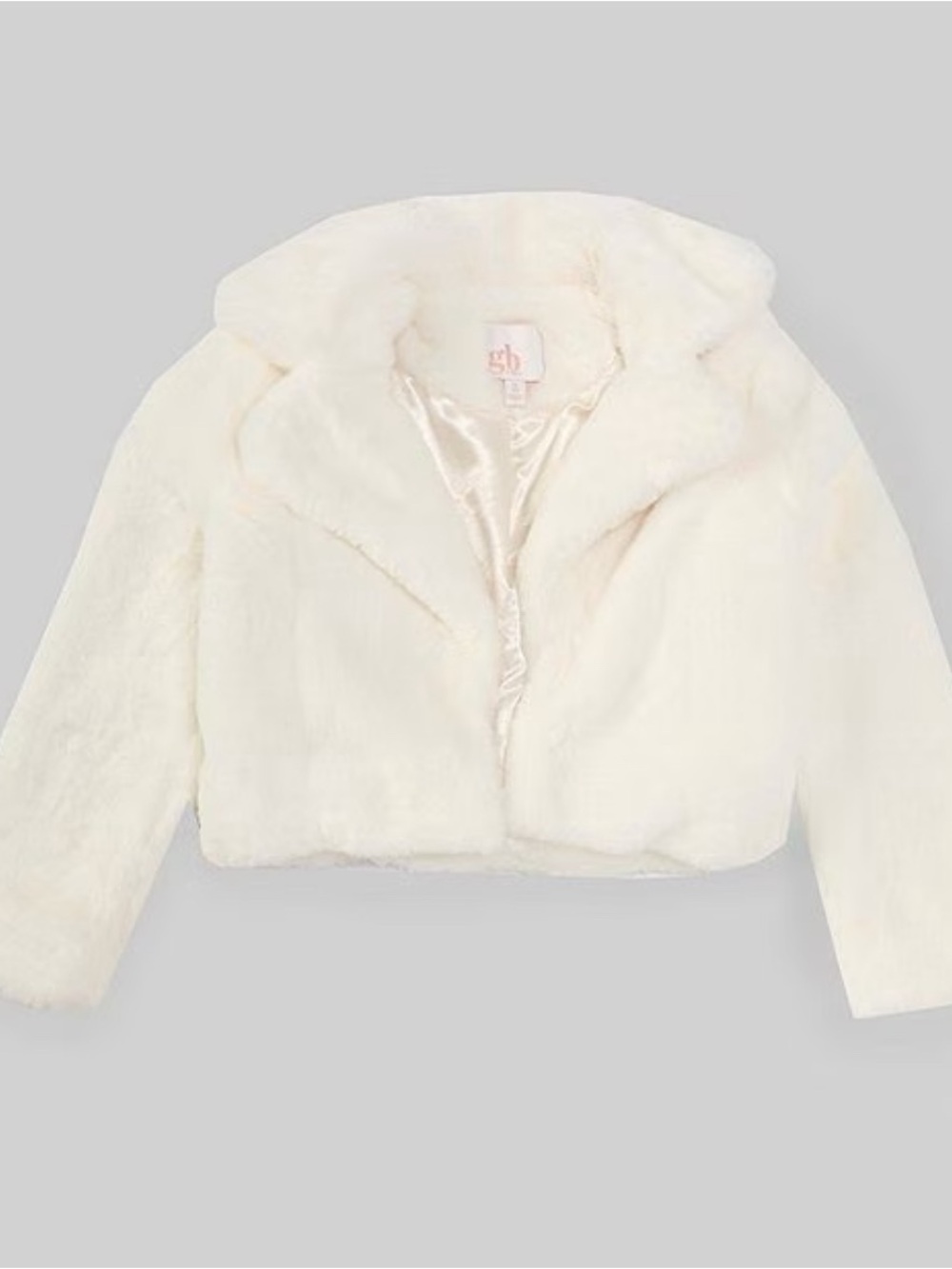 NWT gb girls 4/5 Cream Faux-Fur Jacket for Kids